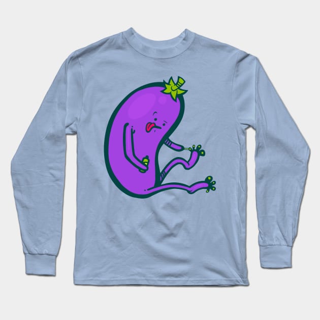 Eggplant Pedicure Long Sleeve T-Shirt by ArtisticDyslexia